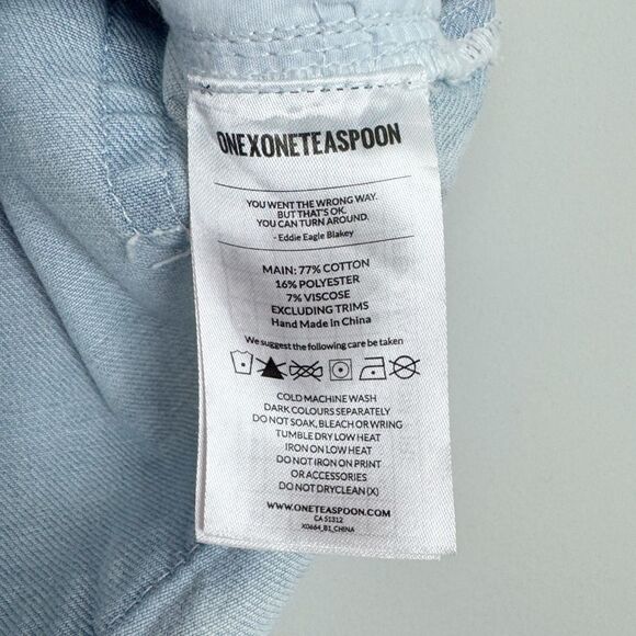 ONE X ONE TEASPOON | Free People 4040 Two Tone Blue Denim Skirt Women’s Size 29 - Picture 10 of 14